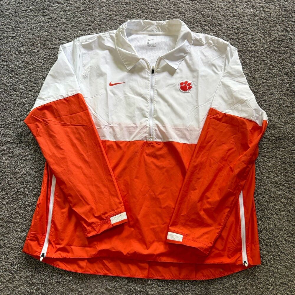 Nike Clemson Tigers On Field Half Zip Football Windbreaker Jacket Men’s XL NCAA